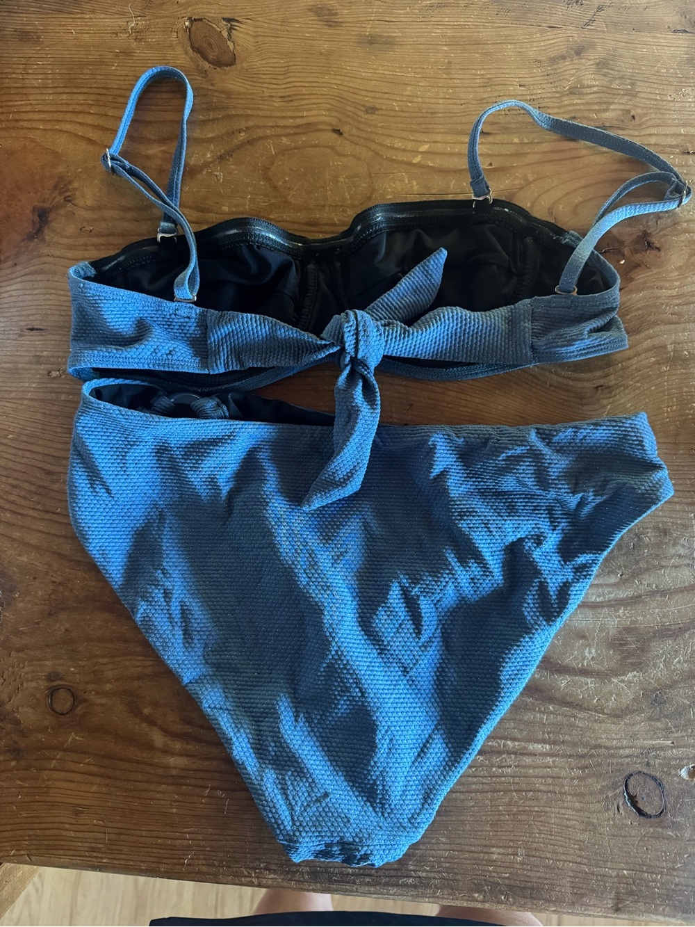 Change of Scenery Textured Blue Sparkle Bikini - Picture 2 of 3